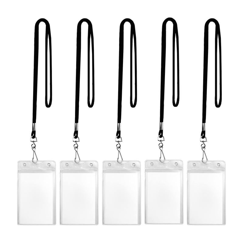 Fushing 5 Packs Retractable Reel Key Chain Lanyard Neck Strap Band for ID  Badge Holder for Business School Event
