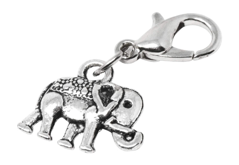 Mandala Crafts Clip On Charms with Lobster Clasp for Bracelet, Necklace, DIY Jewelry ; Silver Tone, 12 Assorted PCs