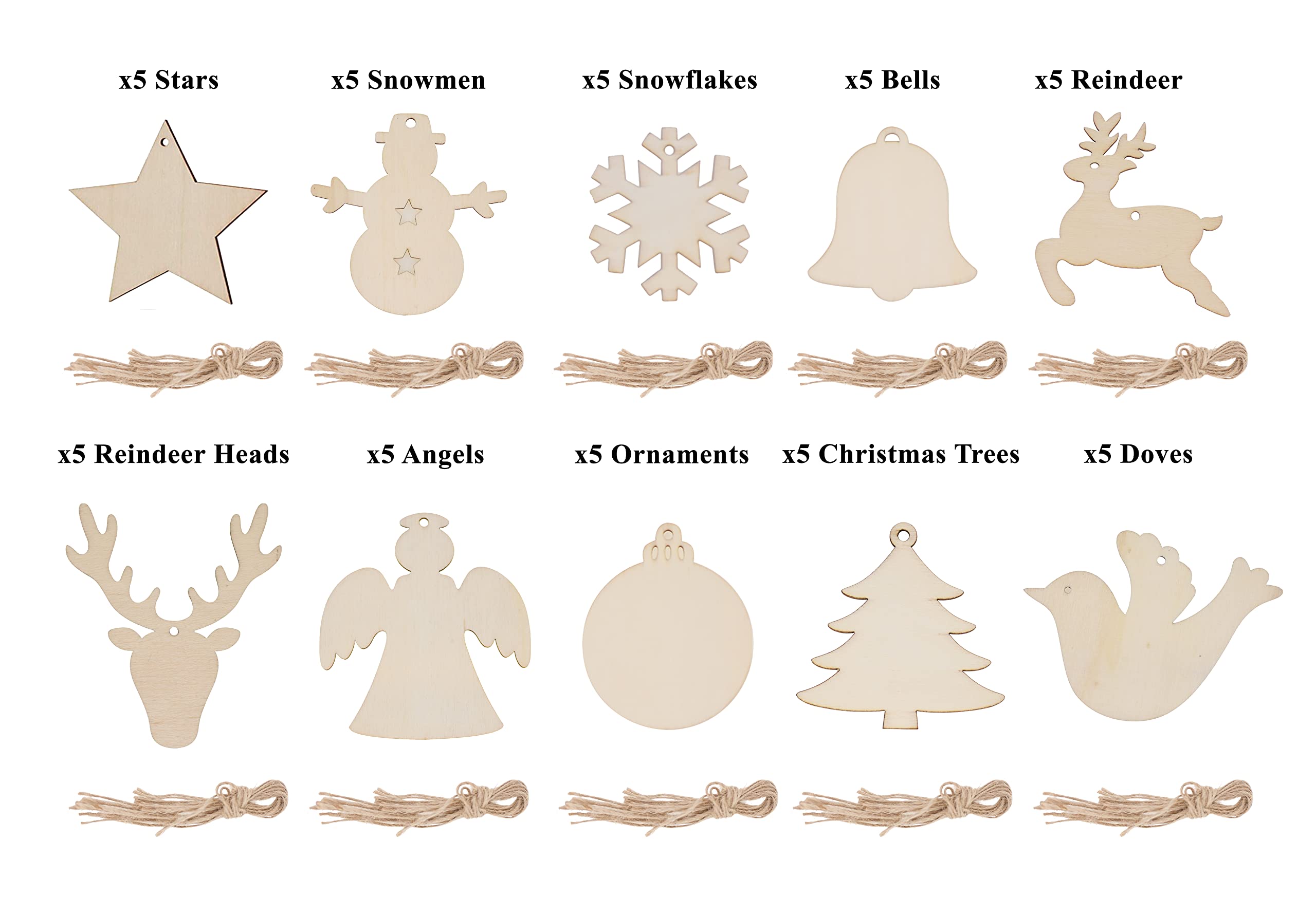 Unfinished wood ornaments bulk discount