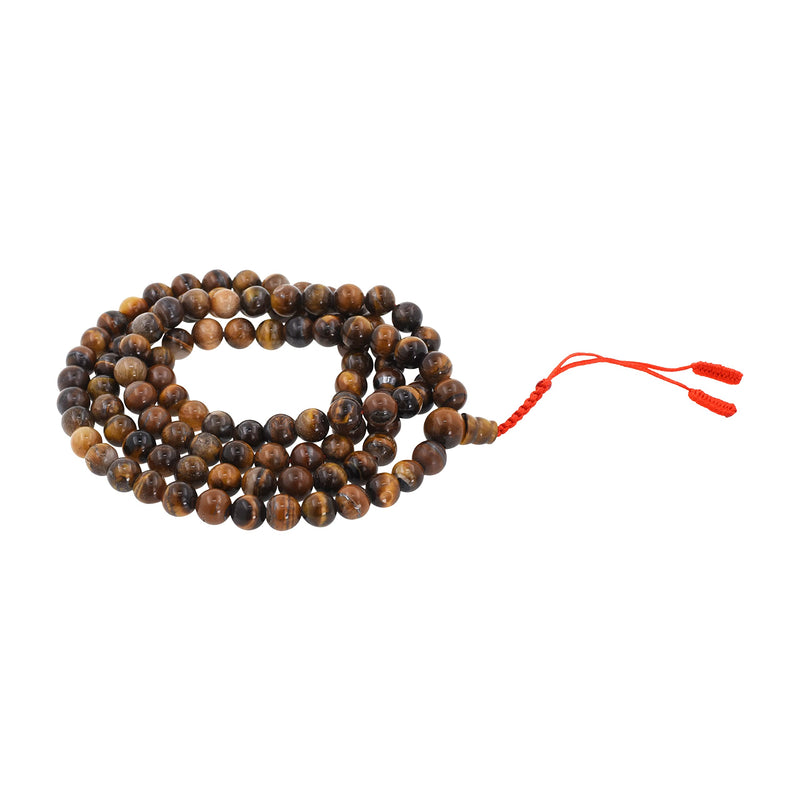 Mudra Crafts Buddhist Prayer Beads Tiger Eye Mala Beads 108 Necklace Bracelet - Tiger Eye Prayer Beads for Men Women - Tibetan Mala Beads for Yoga Meditation