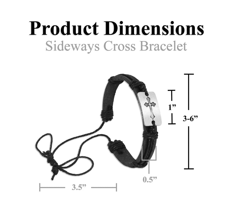 Sideways Cross Bracelet for Men and Women Cross Leather Bracelet for Men Confirmation Gifts for Teenage Boys