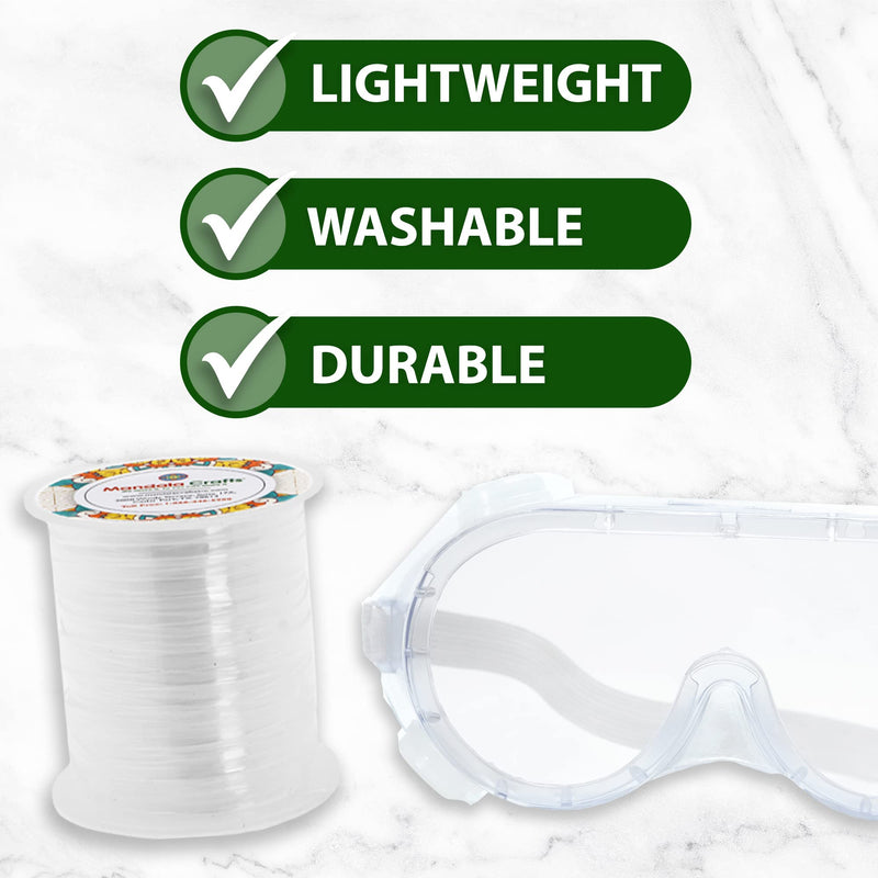 Mandala Crafts Lightweight Clear Elastic for Sewing – 33 YDs Invisible Transparent Elastic Band Clear Elastic Strap for Bra Lingerie Swimwear Garments