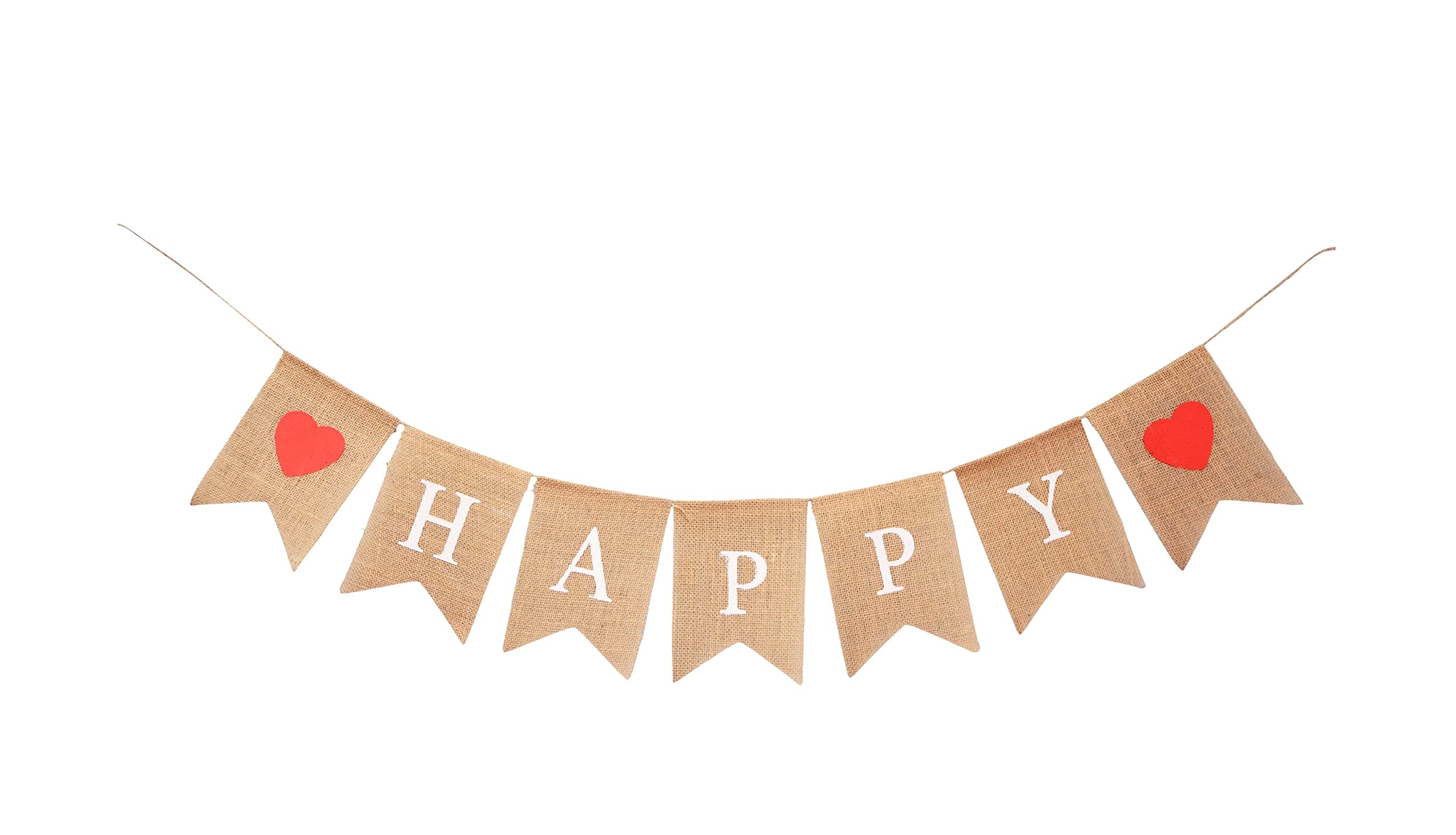 Happy Anniversary Banner Burlap Garland Happy Wedding Anniversary Banner for Party