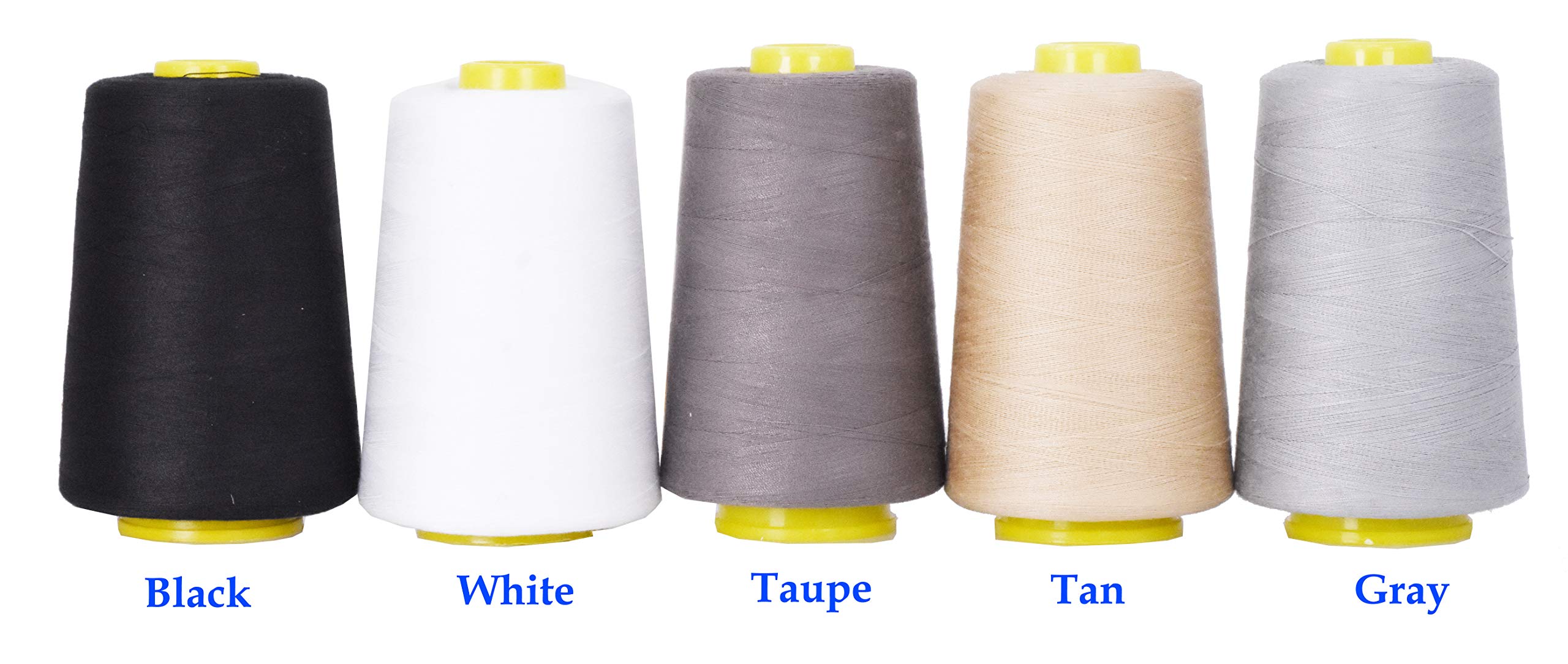 Mandala Crafts All Purpose Sewing Thread Spools - Serger Thread Cones 4 Pack – Polyester Thread for Overlock Sewing Machine Quilting