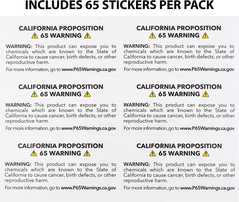 Mandala Crafts California Proposition 65 Warning Labels - CA Prop 65 Warning Labels - 500 1 X 2 Inches Proposition 65 Warning Sign Notice Prop 65 Stickers