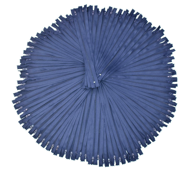 Navy Blue Nylon Invisible Zipper for Sewing, 20 Inch Bulk Hidden Zipper  Supplies; by Mandala Crafts 