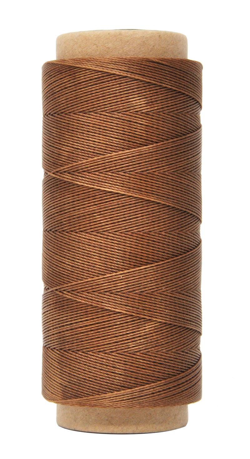 Round Waxed Thread for Leather Sewing - Leather Thread Wax String Polyester  Cord for Leather Craft Stitching Bookbinding by Mandala Crafts 0.45mm 219  Yards Natural 