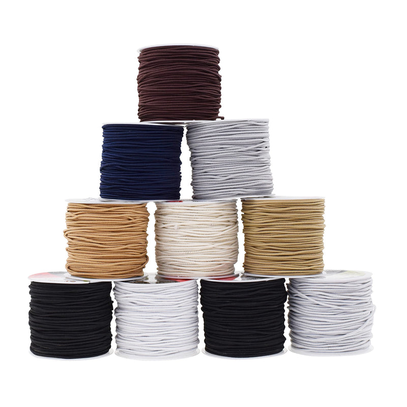 2 Rolls 1 mm Elastic Beading Cord for Bracelet Stretchy Elastic String for  Jewelry Making Sewing Necklace 100 Meters Elastic Bracelets Cord Crafts  Beading Thread DIY Crafting Cord (Black + White)