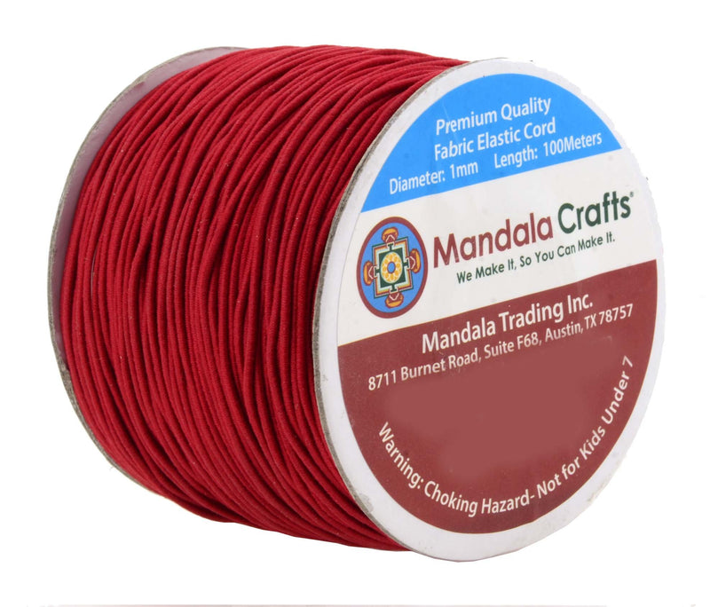 Mandala Crafts 1mm Elastic Cord for Bracelets Necklaces - 109 Yds Elastic String Stretchy Cord for Jewelry Making Beading - Stretch String for Sewing Crafting