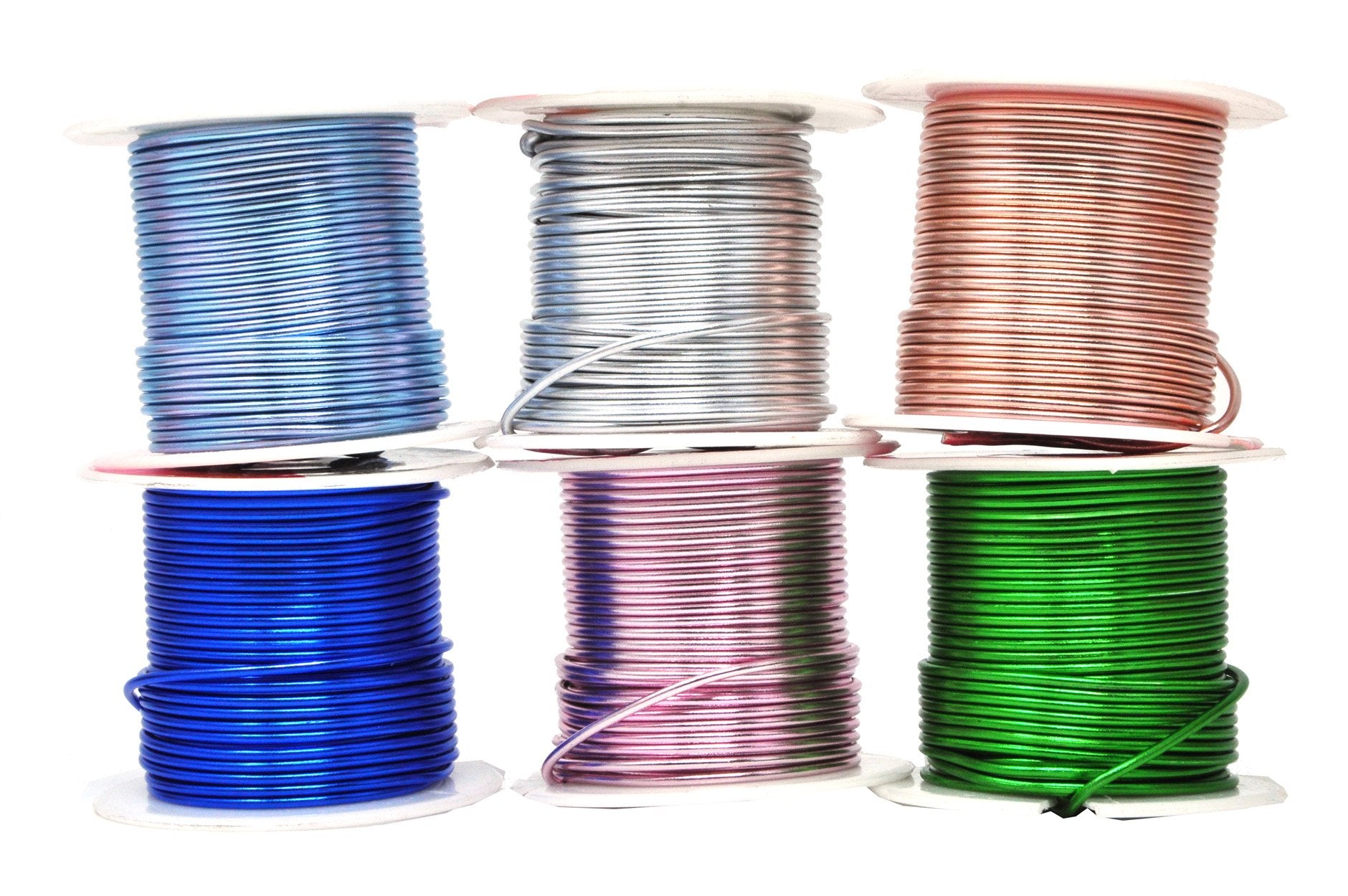 Mandala Crafts Anodized Aluminum Wire for Sculpting, Armature, Jewelry Making, Gem Metal Wrap, Garden, Colored and Soft, Assorted 6 Rolls