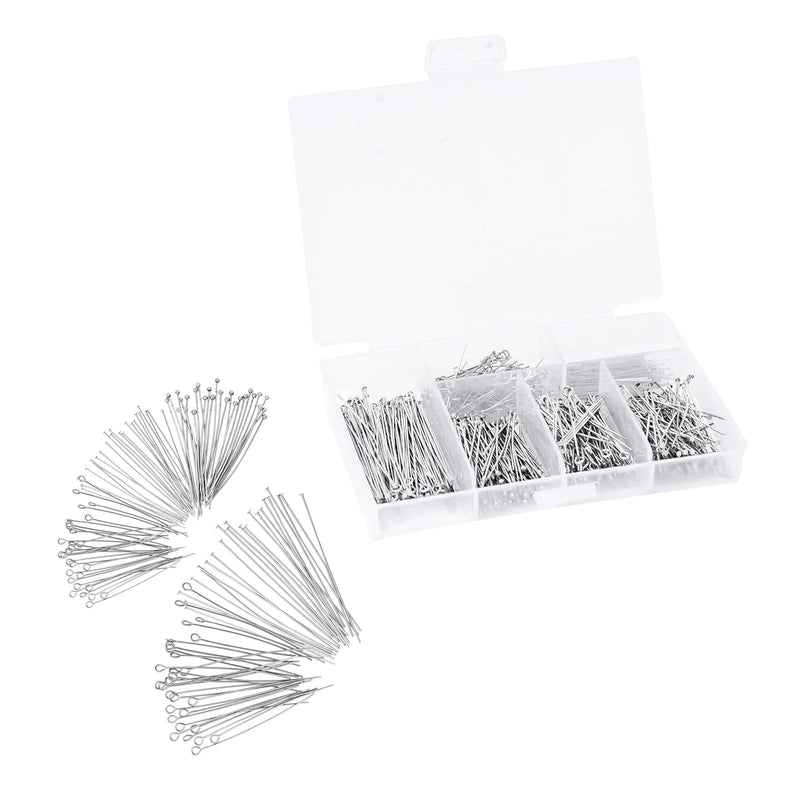 LiQunSweet 100 Pcs 304 Stainless Steel Eye Pin 21-Gauge Open Eyepins for Jewelry Making DIY Accessories - 20/30/35/40/50mm, Packed with Box