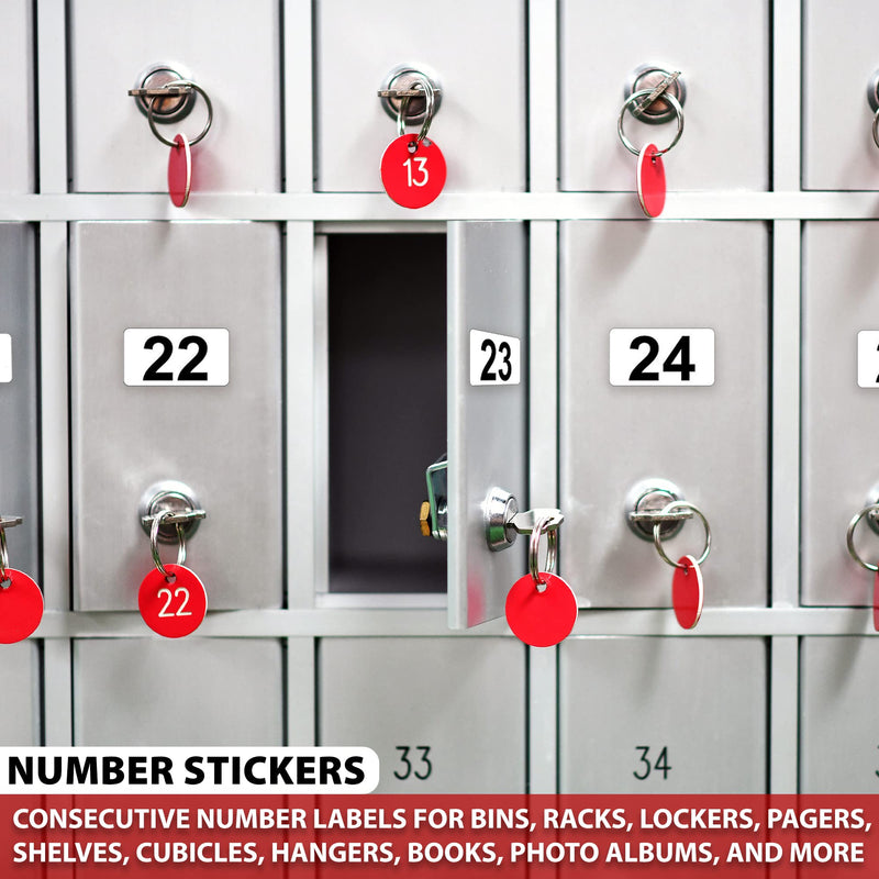 Adhesive Number Stickers 1-200 1000 Consecutive Number Vinyl Stickers - Numbered Stickers for Inventory Stickers Moving Box Equipment Number Labels