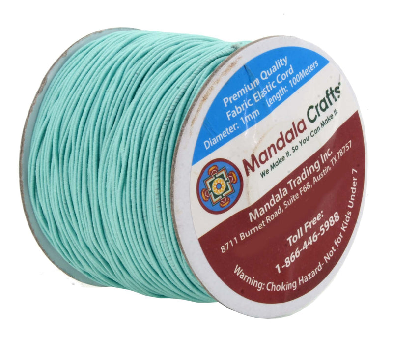 Mandala Crafts Elastic Cord Stretchy String for Bracelets, Necklaces, Jewelry Making, Beading, Masks (Green, 15mm 109 Yards)