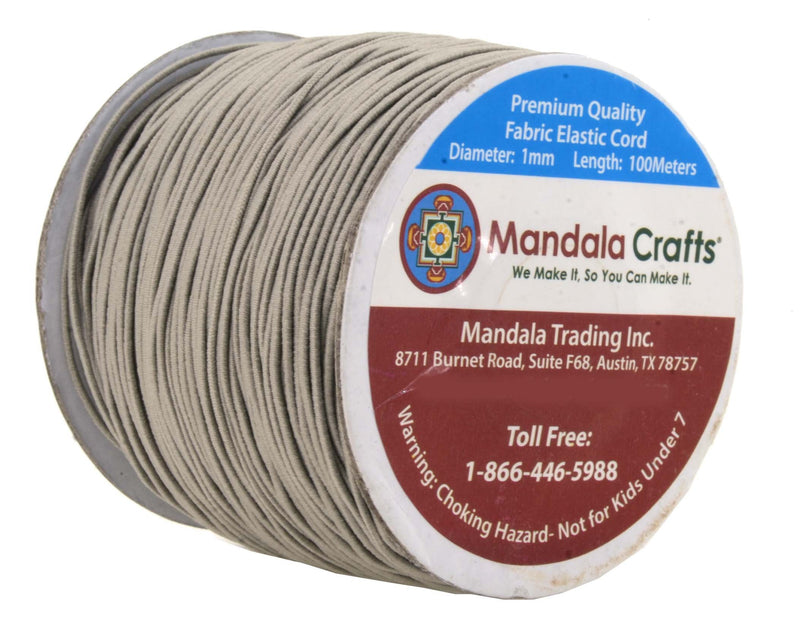 Mandala Crafts 1mm Elastic Cord for Bracelets Necklaces - 109 Yds