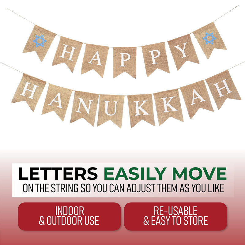 Happy Hanukkah Banner for Hanukkah Decorations Outdoor Indoor Hanukkah Decor