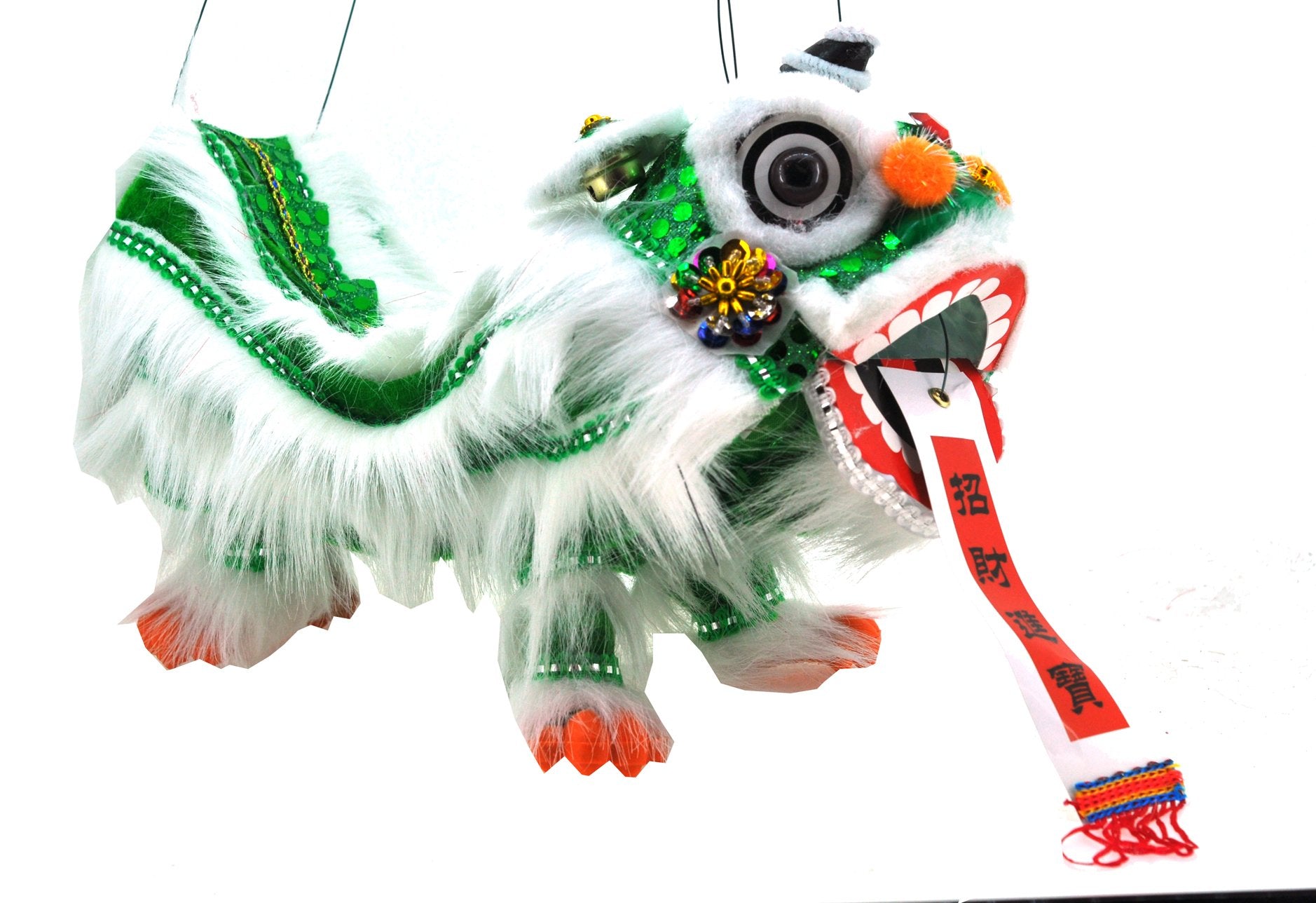 Mandala Crafts Hand String Puppet with Rod, Chinese Marionette Lion Toy