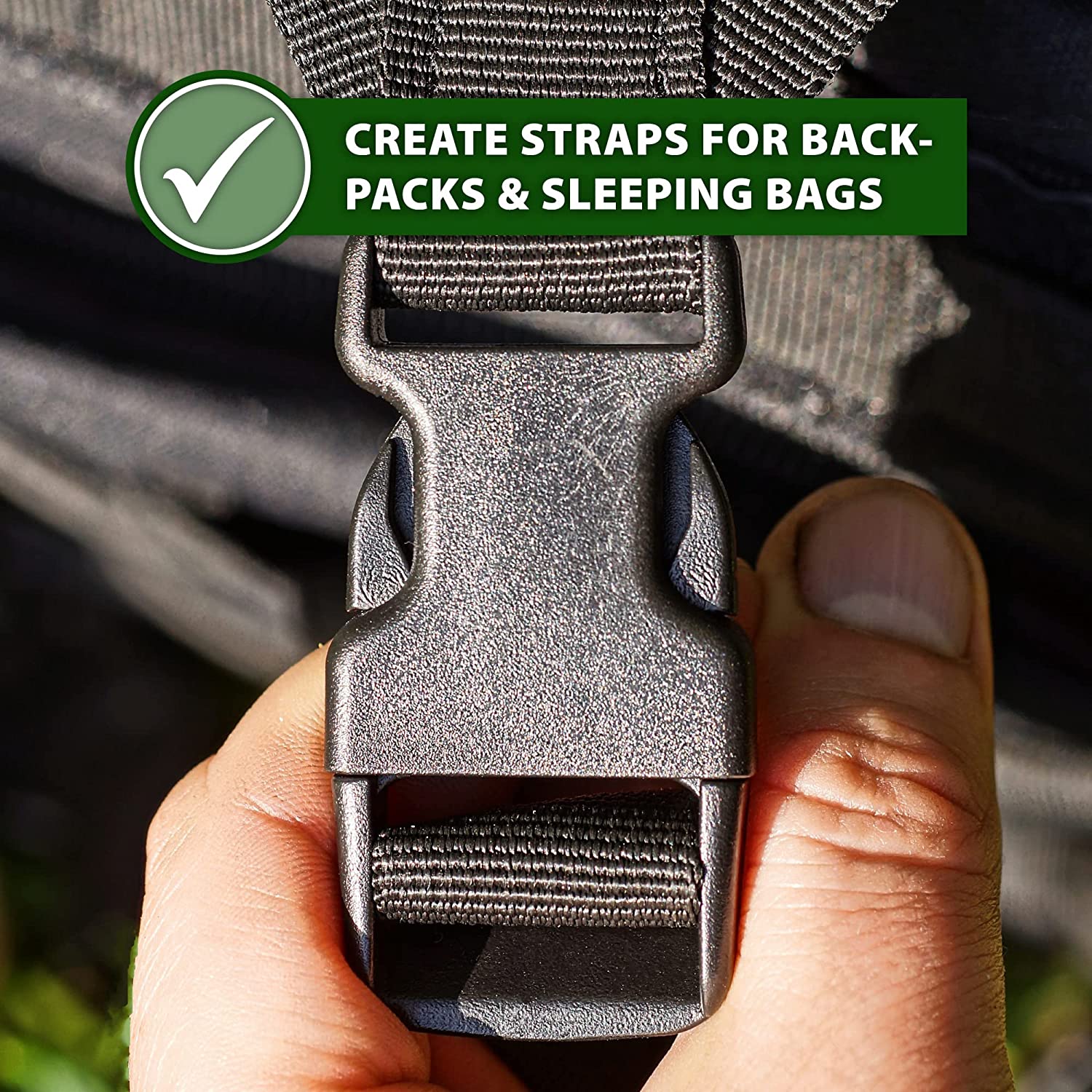 Mandala Crafts Buckle Straps Adjustable Black Utility Straps with Buckles for Packing Straps  Nylon Quick Release Buckle Strap for Backpack Sleeping Bag Luggage Suitcase