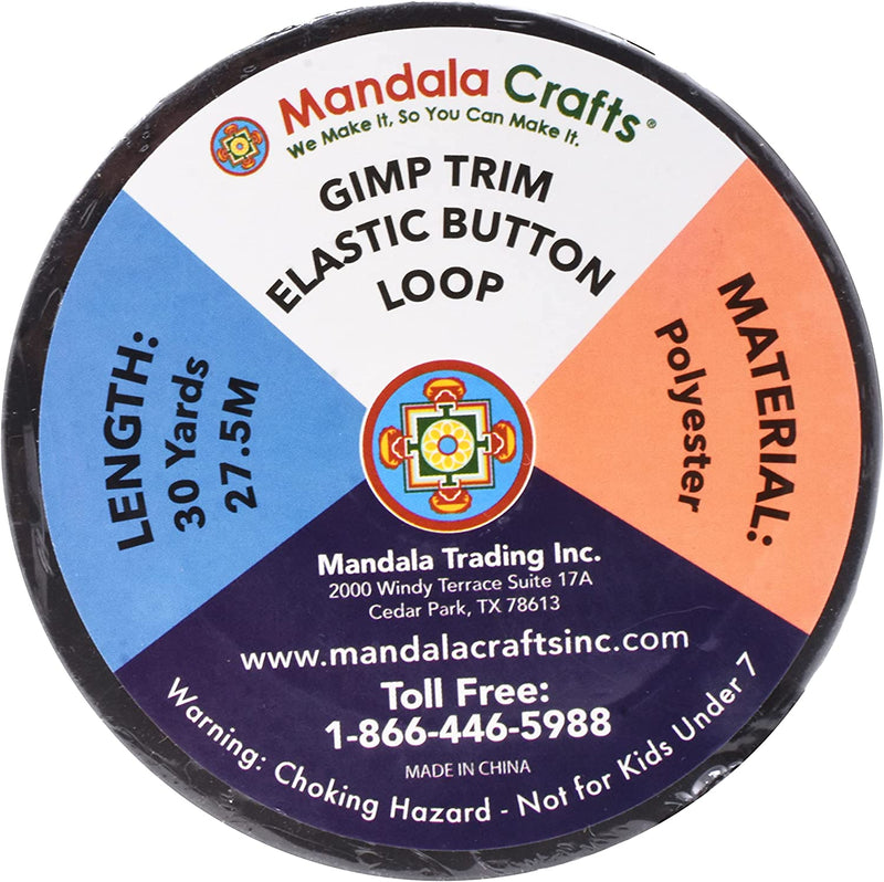 Mandala Crafts Braid Trim with Elastic Button Loops - Button Elastic Loop for Sewing - Button Loop Tape Button Trim Lace for Bridal Wedding Dress Costume