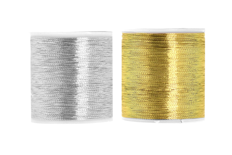Metallic Embroidery Thread Set Gold Metallic Thread for Sewing Machine and  Hand Decorative Sewing Embroidery Needle Work- 218 Yards 200M