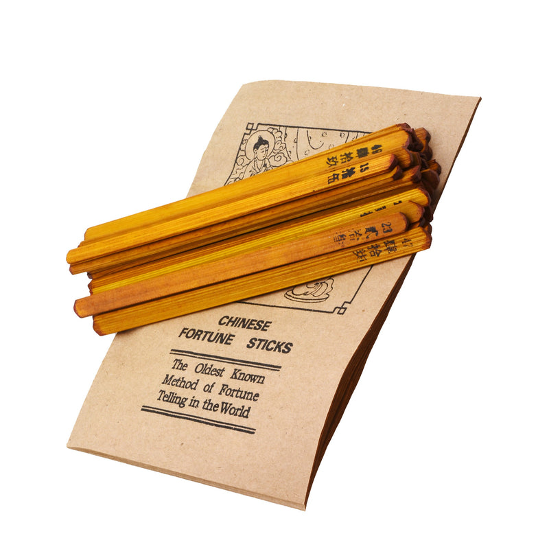 Hinky Imports Chinese Fortune Sticks in English Chinese ? Kau Chim Sticks - Chinese Fortune Telling Sticks with Book Chien Tung in Leather Box for Fortune Telling Games