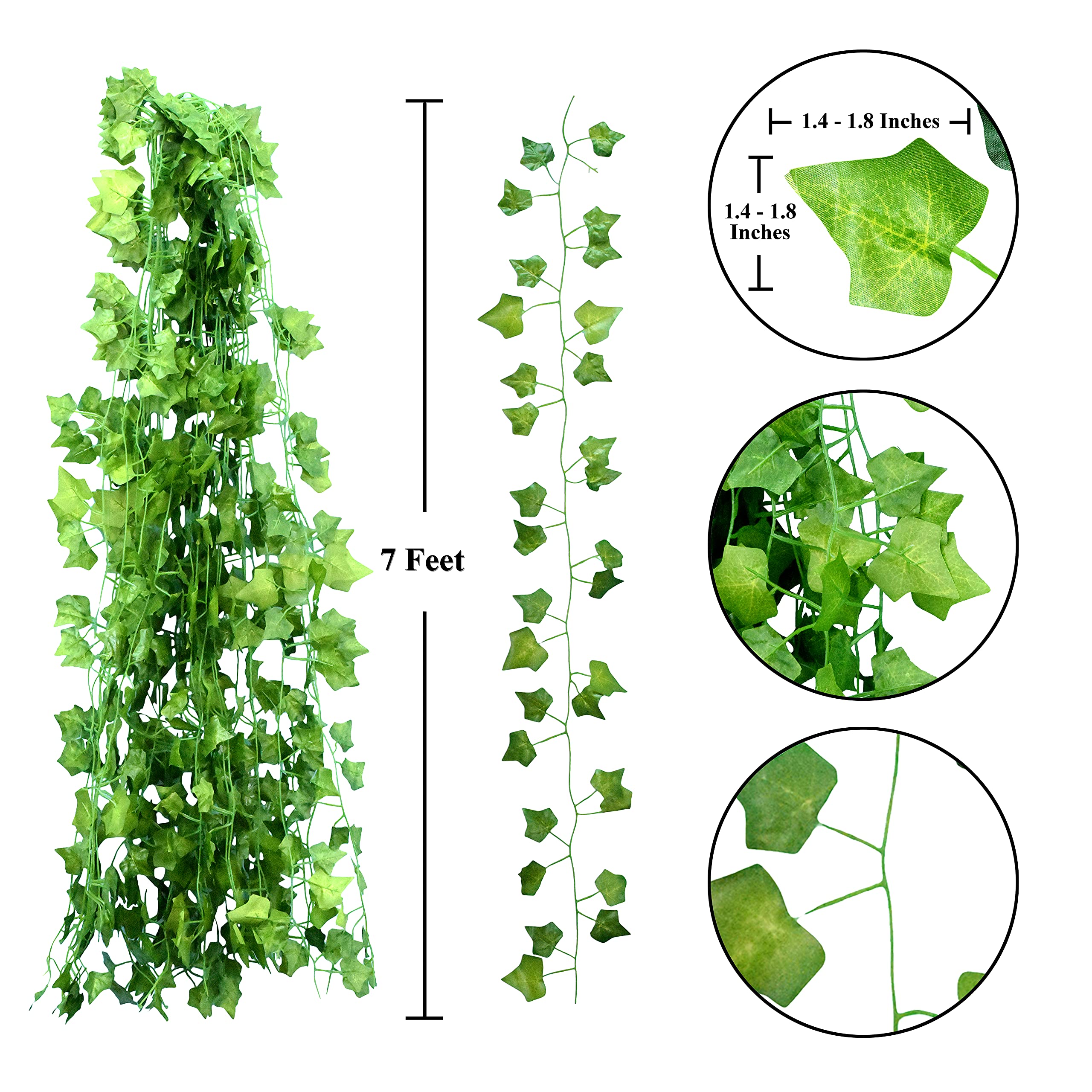 Artificial Ivy Garland Fake Vines for Bedroom Wedding Home Office Fake Leaves Room Decor Artificial Vines Hanging Greenery Leaf Garland 12PK 84FT