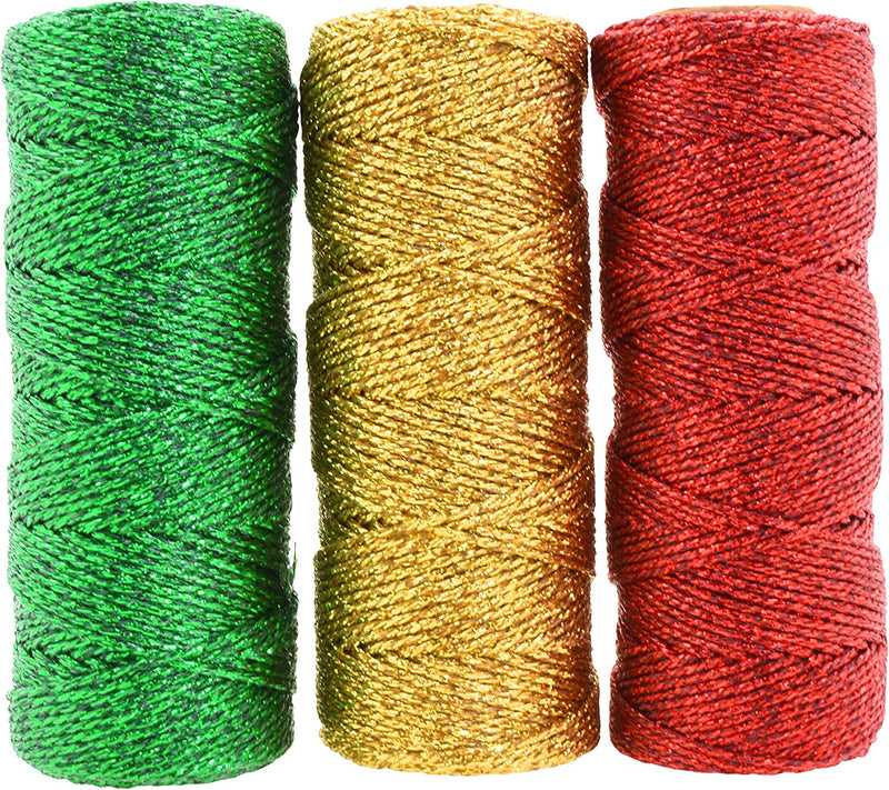 Mandala Crafts Bakers Twine for Gift Wrapping - 11 Ply 165 Yards Decorative Bakers Twine String for Crafts Christmas Holiday Wedding