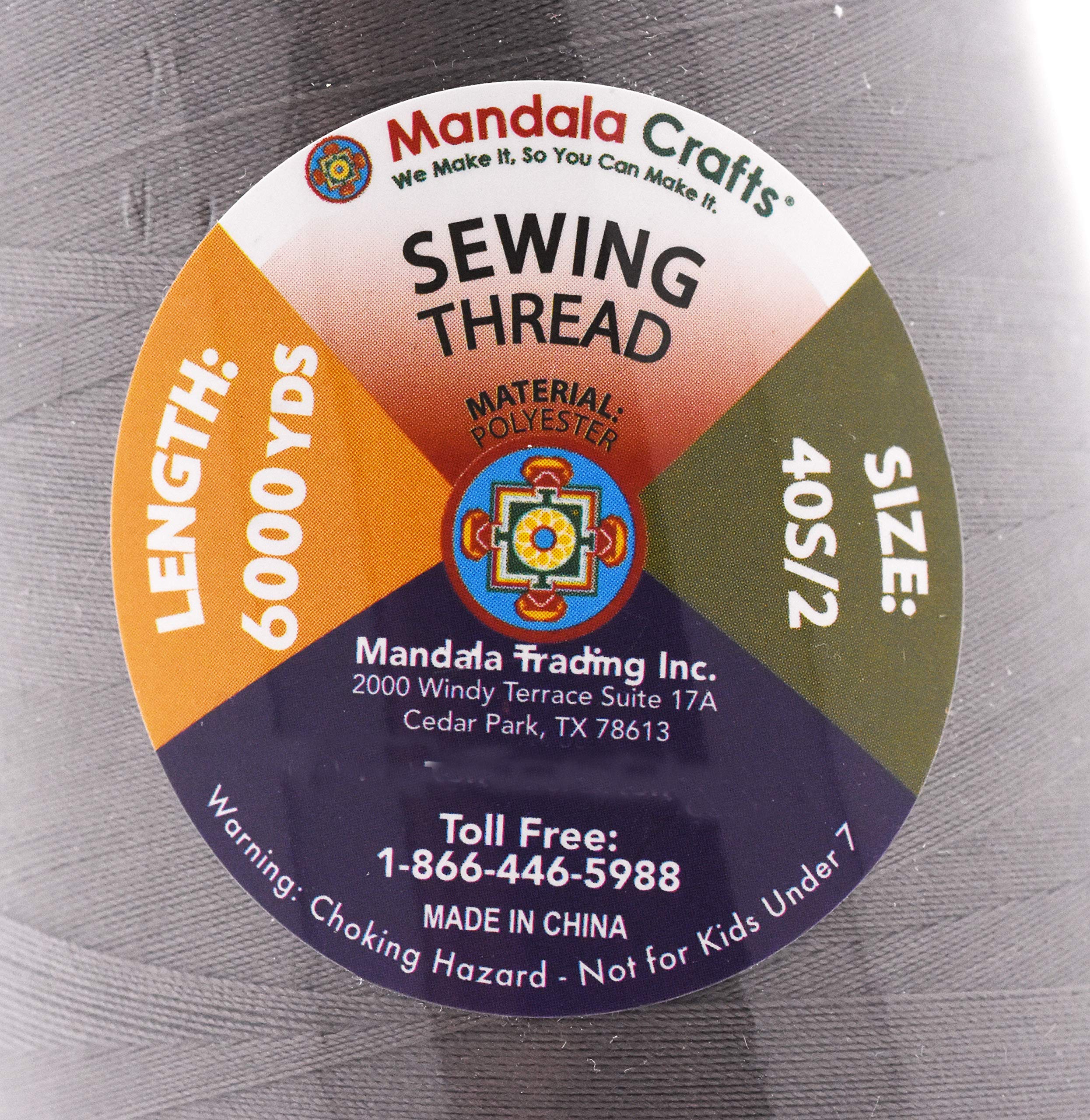 Mandala Crafts All Purpose Sewing Thread Spools - Serger Thread Cones 4 Pack – Polyester Thread for Overlock Sewing Machine Quilting