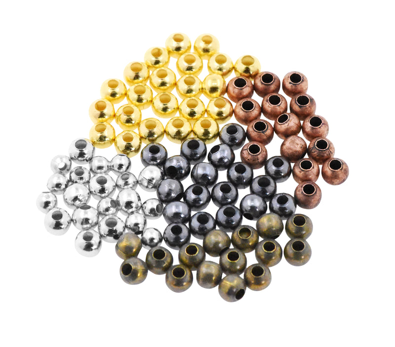 Mandala Craft Metal Spacer Beads for Jewelry Making Bulk Pack Round Silver Spacer Beads Gold Beads 4mm 5mm Bead Spacers for Jewelry Making 1500 PCs