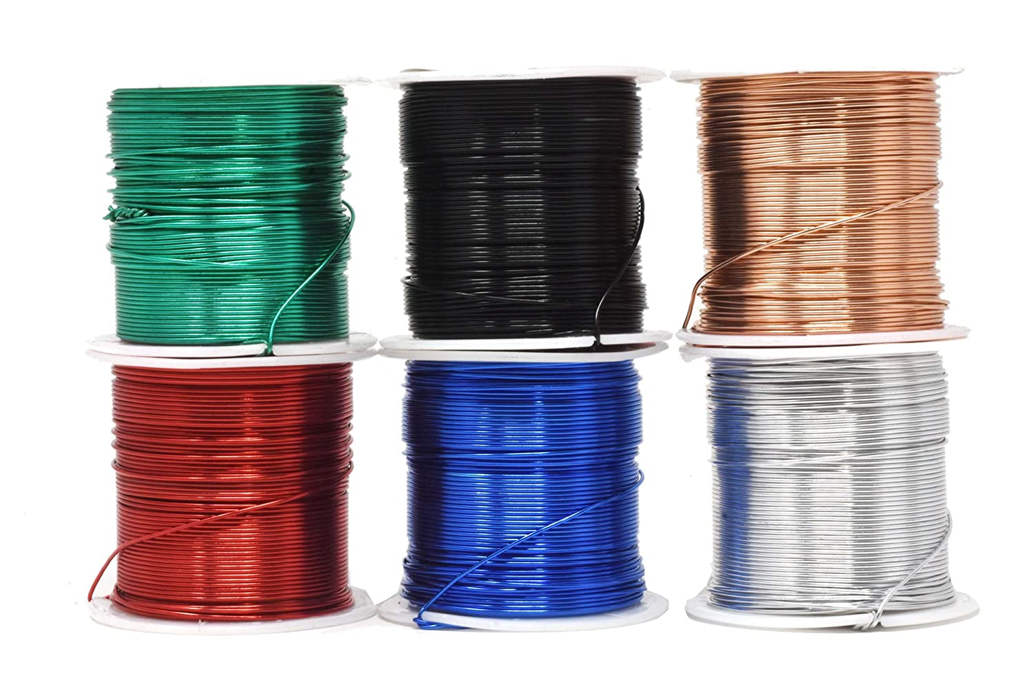 Mandala Crafts Anodized Aluminum Wire for Sculpting, Armature, Jewelry Making, Gem Metal Wrap, Garden, Colored and Soft, Assorted 6 Rolls