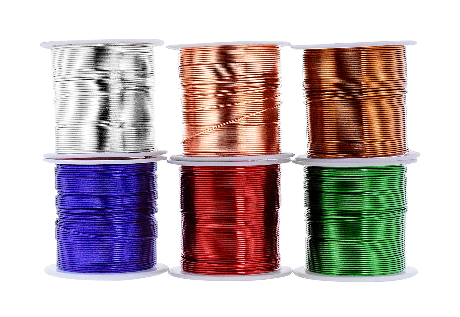 Mandala Crafts Anodized Aluminum Wire for Sculpting, Armature, Jewelry Making, Gem Metal Wrap, Garden, Colored and Soft, Assorted 6 Rolls