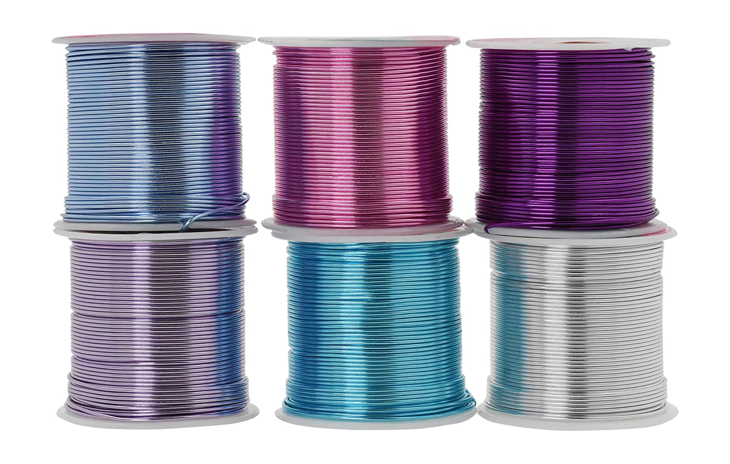 Mandala Crafts Anodized Aluminum Wire for Sculpting, Armature, Jewelry Making, Gem Metal Wrap, Garden, Colored and Soft, Assorted 6 Rolls