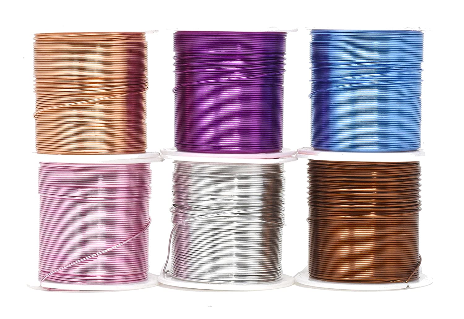 Mandala Crafts Anodized Aluminum Wire for Sculpting, Armature, Jewelry Making, Gem Metal Wrap, Garden, Colored and Soft, Assorted 6 Rolls