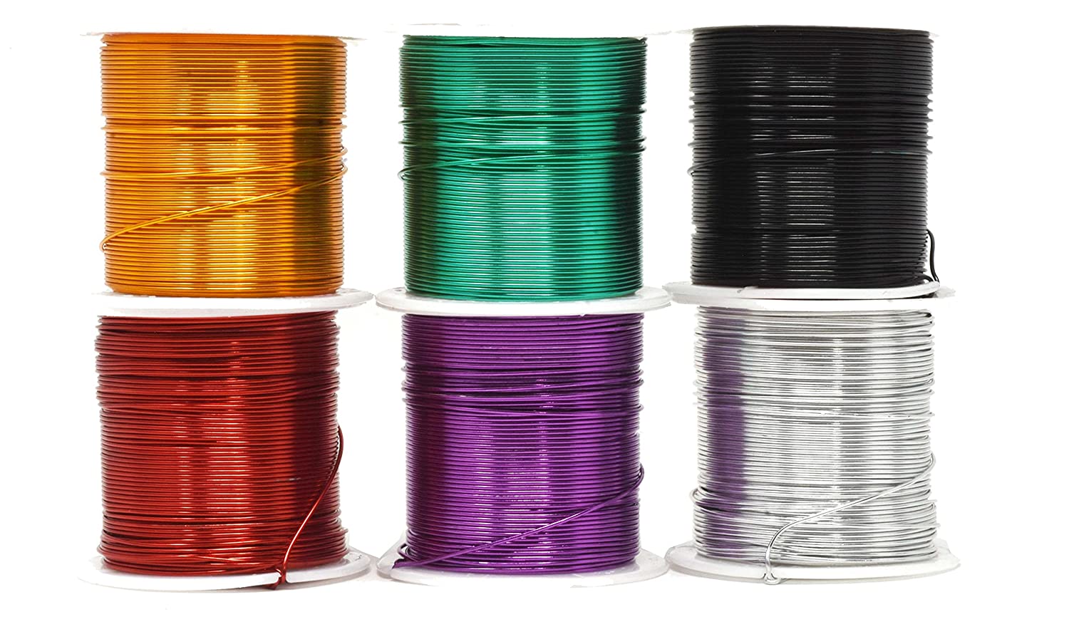 Mandala Crafts Anodized Aluminum Wire for Sculpting, Armature, Jewelry Making, Gem Metal Wrap, Garden, Colored and Soft, Assorted 6 Rolls