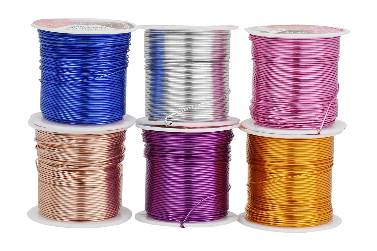 Mandala Crafts Anodized Aluminum Wire for Sculpting, Armature, Jewelry Making, Gem Metal Wrap, Garden, Colored and Soft, Assorted 6 Rolls