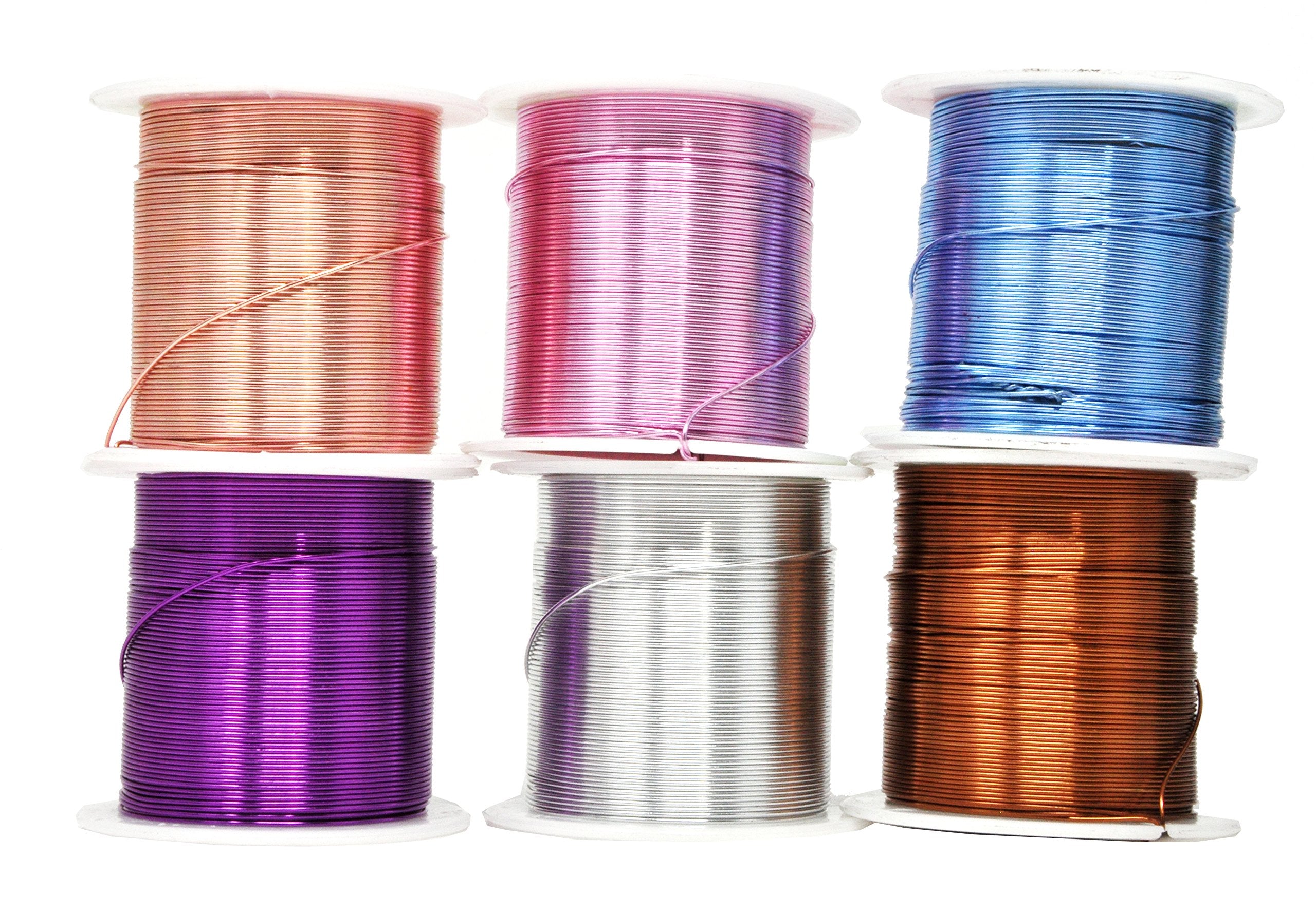 Mandala Crafts Anodized Aluminum Wire for Sculpting, Armature, Jewelry Making, Gem Metal Wrap, Garden, Colored and Soft, Assorted 6 Rolls