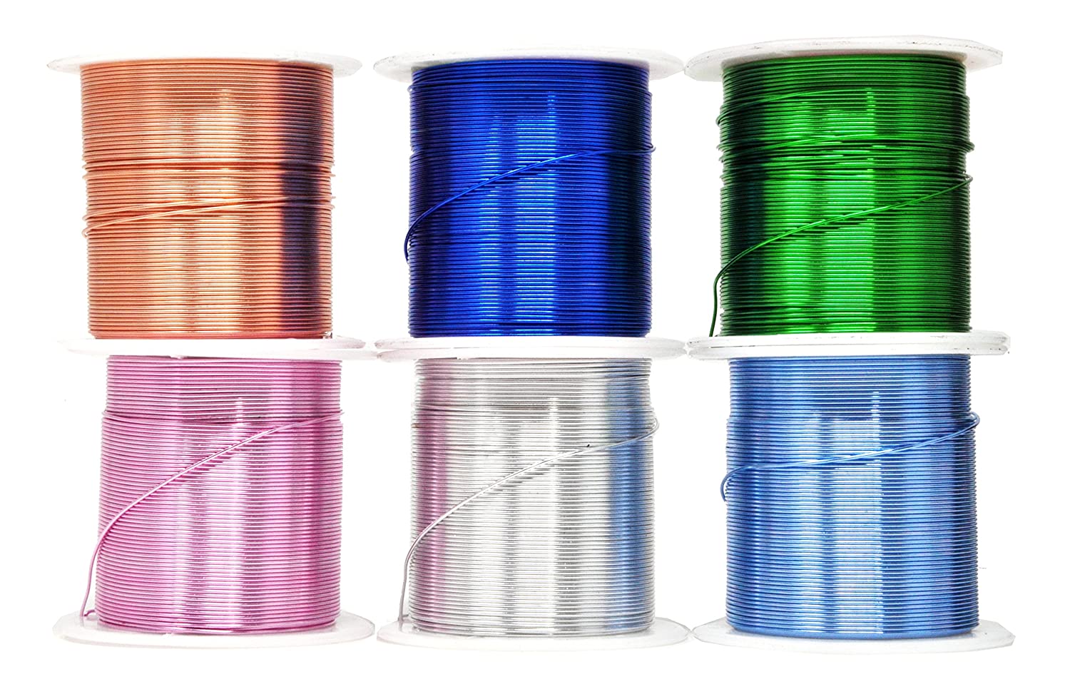 Mandala Crafts Anodized Aluminum Wire for Sculpting, Armature, Jewelry Making, Gem Metal Wrap, Garden, Colored and Soft, Assorted 6 Rolls