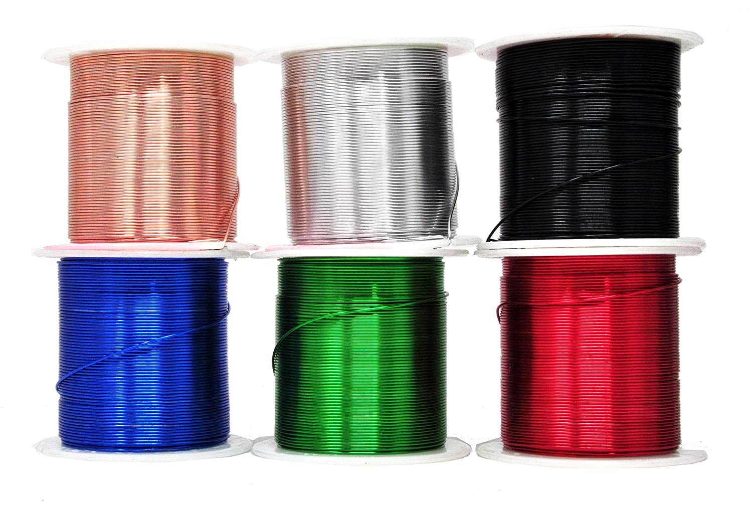 Mandala Crafts Anodized Aluminum Wire for Sculpting, Armature, Jewelry Making, Gem Metal Wrap, Garden, Colored and Soft, Assorted 6 Rolls