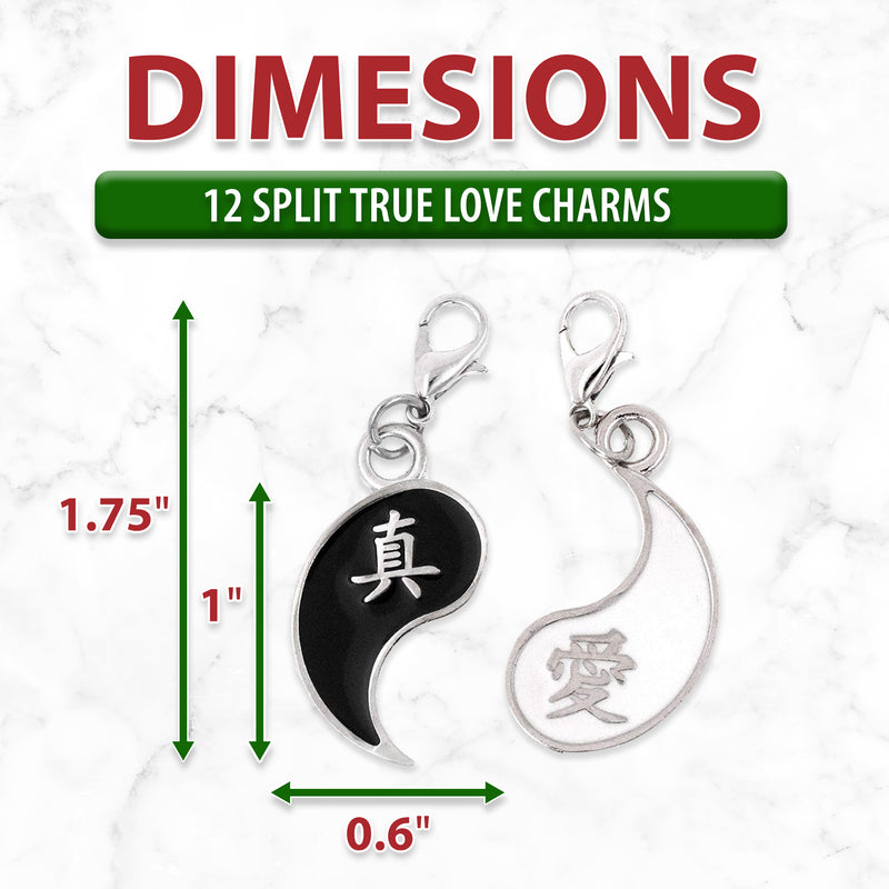 Mandala Crafts 12 Split Chinese Symbol Love Charms for Jewelry Making True  Love Symbol Charm - Clip on Charms for Bracelets Necklace Pendant Hook  Charm Keychain