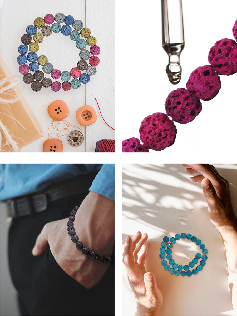 Lava Stone Beads for Essential Oil Bracelet Lava Rock Necklace Lava