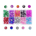 Mandala Crafts Lampwork Glass Beads for Jewelry Making - Crackle Lampwork Glass Round Beads in Bulk for Bracelets Necklaces Earrings Crafts